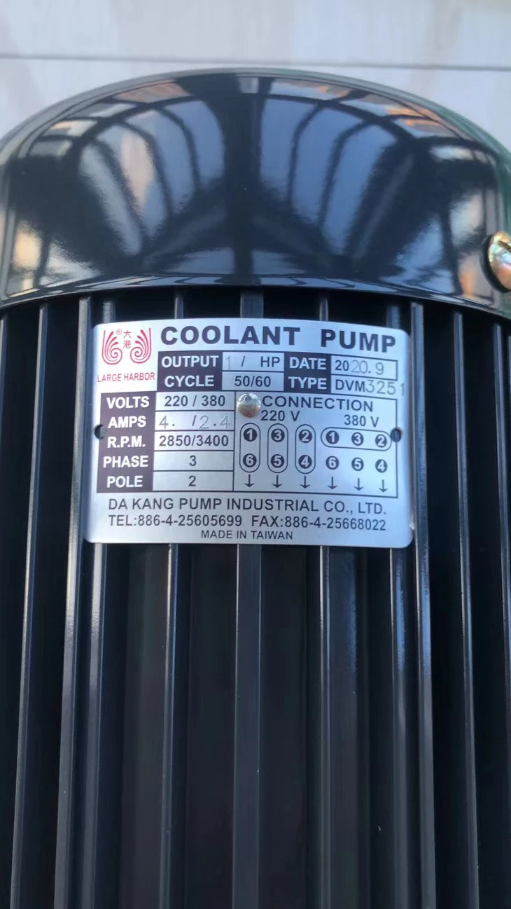 냉각수 워터 펌프 볼트 220/380 AMPS 4./2.4R.P.M.2850/3400 연결 220V 380V