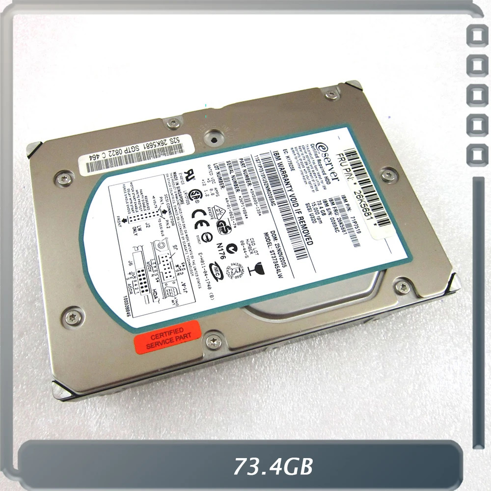 IBM 서버 하드 73.4GB 71P7475 24P3727 ST373454 LW SCSI 68핀 15K 73G