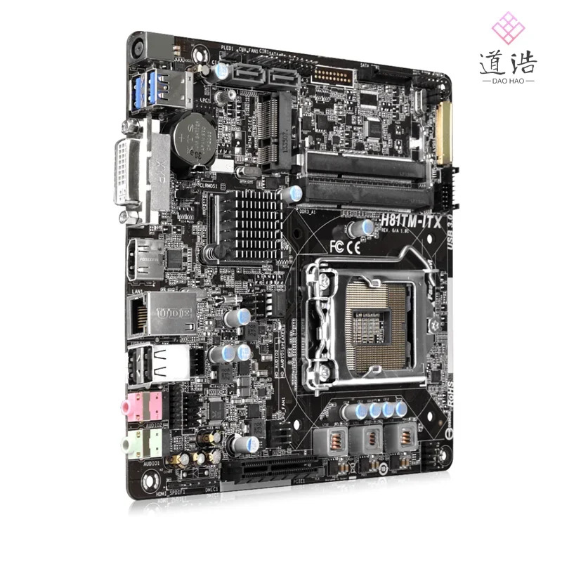 ASRock호환 H81TM-ITX 마더보드16GB HDMI PCI-E2.0 LGA 1150 DDR3 Mini-ITX H81 메인보드 완전 작동 리퍼