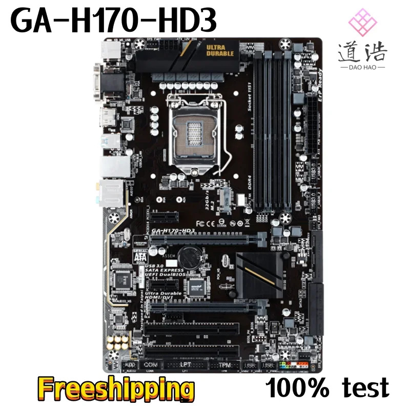 GA-H170-HD3 마더보드64GB HDMI M.2 SATA3.0 LGA 1151 DDR4 H170 메인보드 완전 작동 리퍼