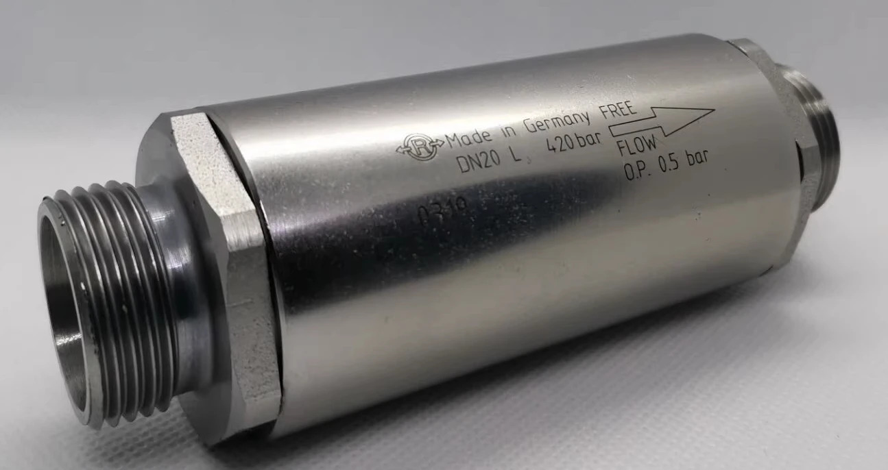고압 체크밸브 DN20L 420BAR 0.P.0.5BAR