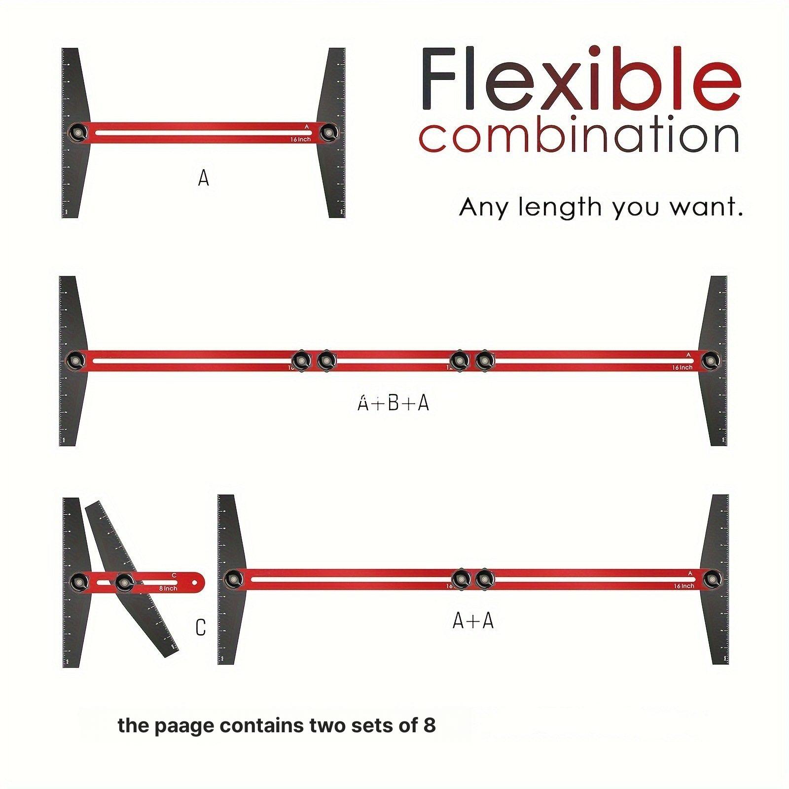 목공 지그 알루미늄 조절식 앵글 가이드 정밀 측정 톱질 목재 커팅 템플릿 - 상세 이미지 3