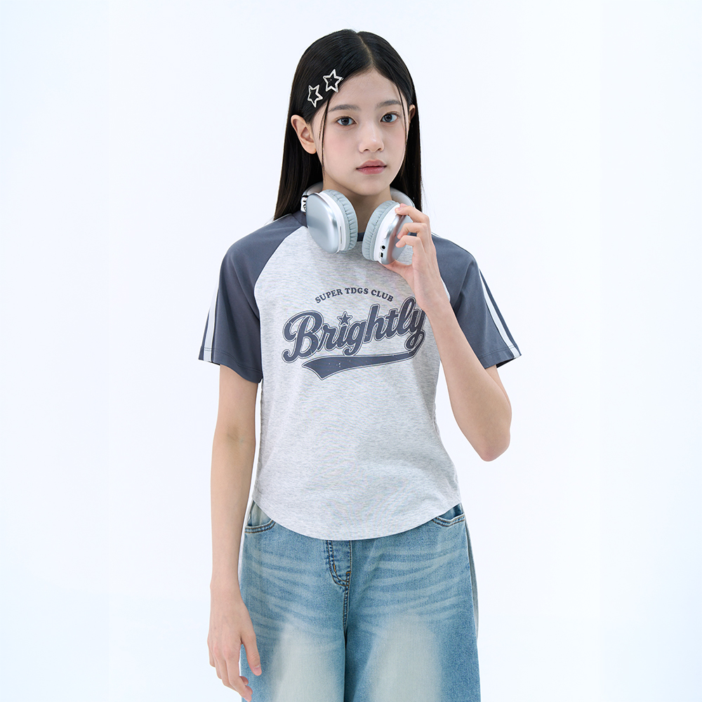 더데이걸 허리 셔링 레글런 반팔티 TGRA26302 - 상품 이미지