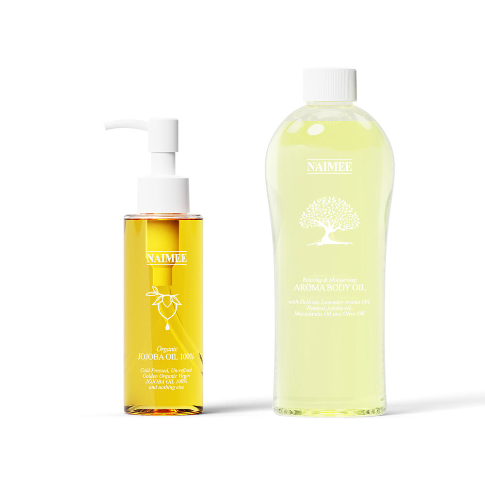 나이미 보습세트 -호호바오일100% 125ml+아로마 바디마사지오일500ml(전용펌프포함) - 상품 이미지