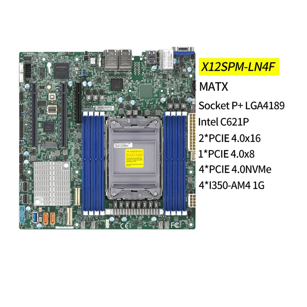 슈퍼마이크로 서버 마더보드 X12SPM-LN4FM- DDR4-3200MHz C621A LGA-4189 10XSATA 3
