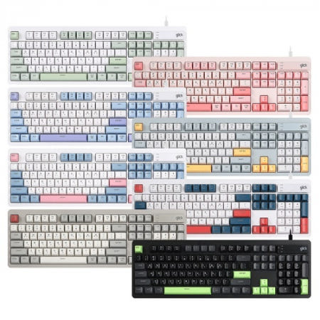 지클릭커 오피스프로 OPK50 사일런스 M RGB 무소음 방수 104 키보드 (포커그린)