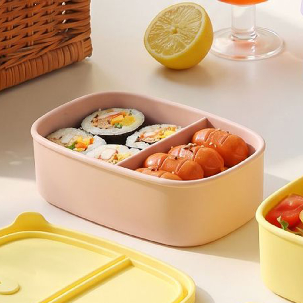 집들이 선물 실리담 실리콘 밀폐 직장인 도시락통 750ml, 핑크 - 상품 이미지