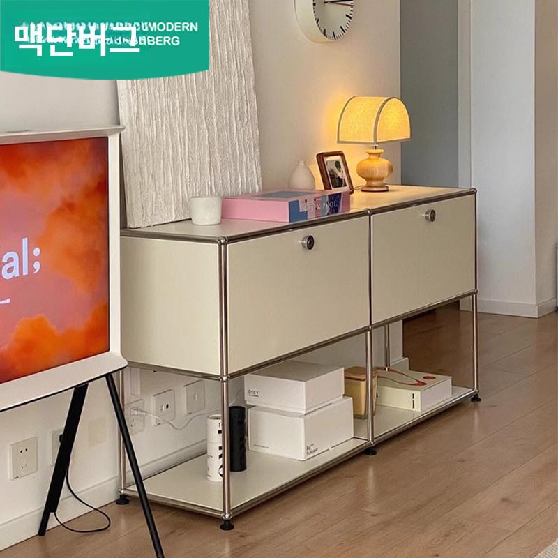 고급형 서랍장 철제 사각 사이드보드 모듈수납장 모듈형 밀크화이트 - 상세 이미지 5