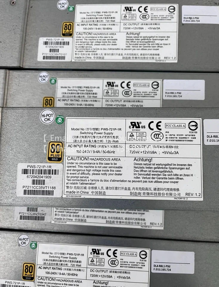 Supermicro 예비 전원공급장치PWS-721P-1R PWS-1K66P-1R PWS-2K20A-1R 720W 1600W 2200W 1U