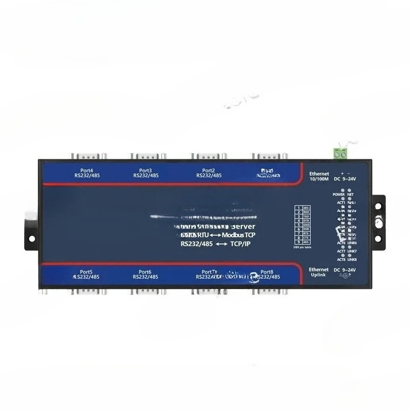 8포트 RS232/485 시리얼 포트를 이더넷 포트로 변환하는 멀티 서버 5843A