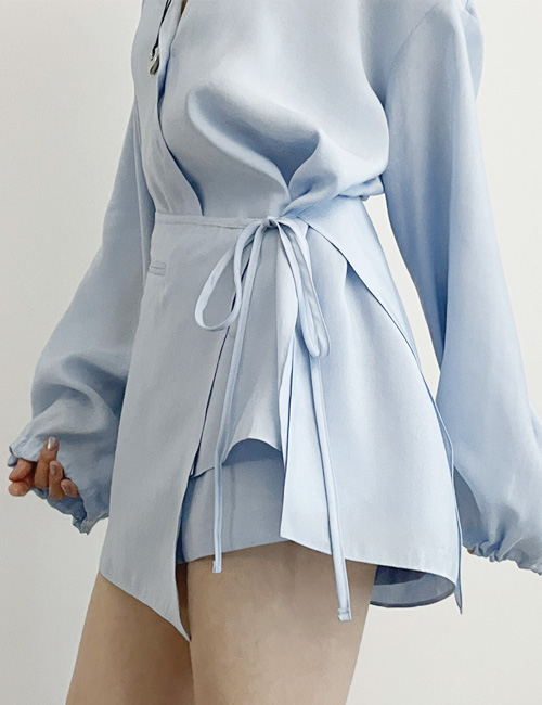 텐셀 레이어드 랩 스커트 [4color] - 상품 이미지
