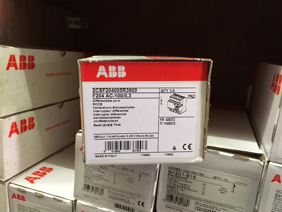 전자기 잔류 전류 보호대 오리지널 ABB 이탈리아 F204AC-100/0.3 신