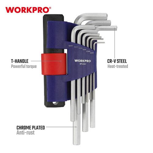 워크프로 T핸들 엑스트라 롱 육각렌찌 세트 WP222027 2~10mm 렌치 - 상세 이미지 4