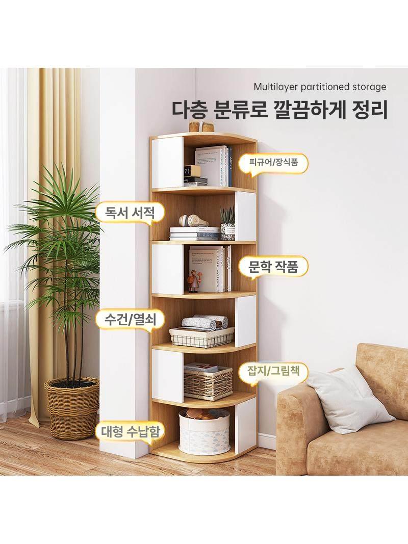 삼각틈새 코너장 옷장 조립식 인테리어 거실 활용 수납장 책장 북유럽감성 모서리장 - 상세 이미지 3