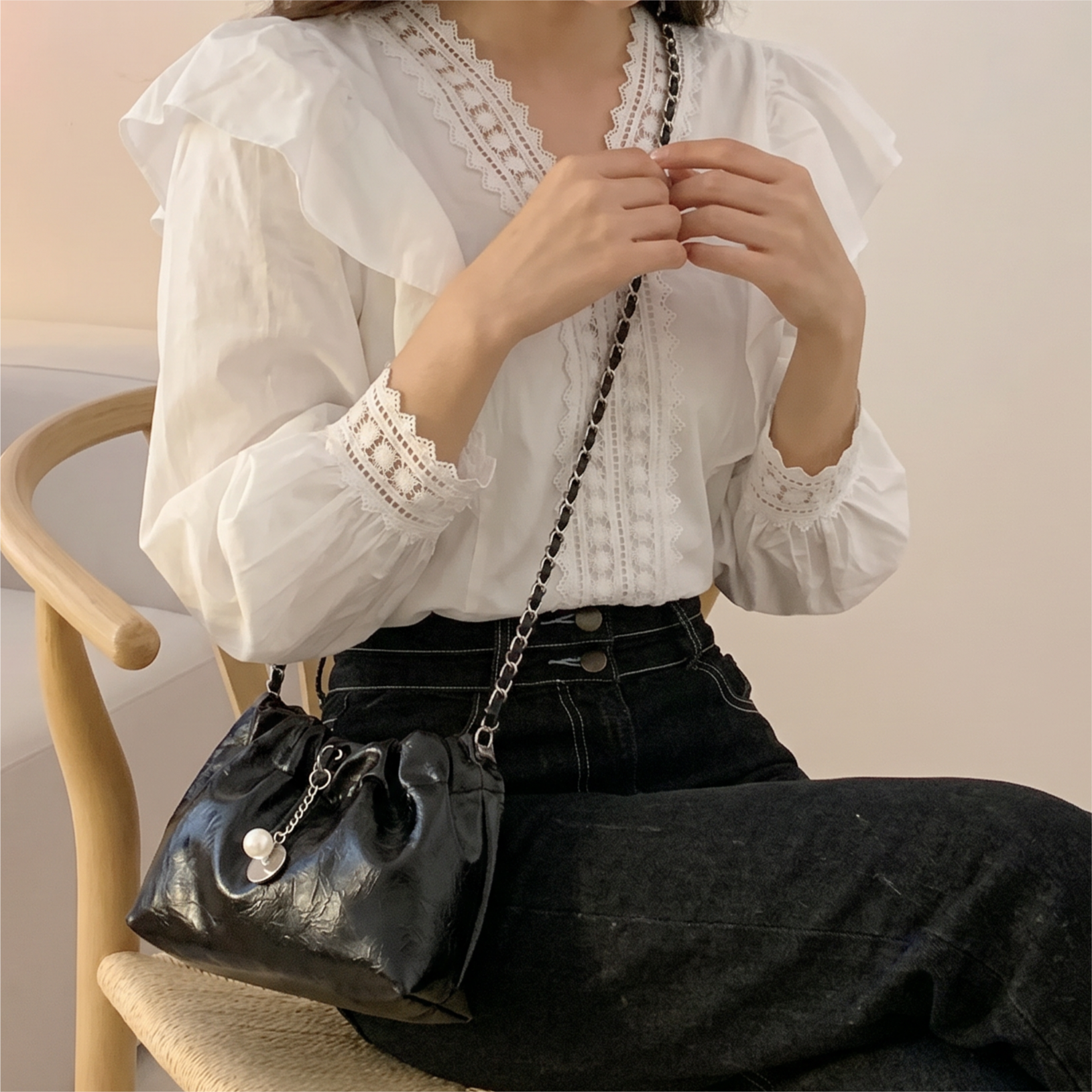 제이바바 미니 복조리백 체인 복조리 크로스백 복주머니 가방 이미지 7