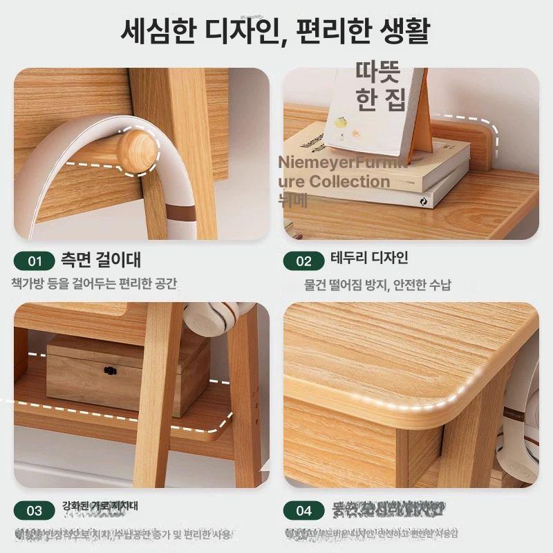미니 원목책상 접이식 공간활용 공부방 학생 틈새 사무실 공부용 컴팩트 가정용 - 상세 이미지 3