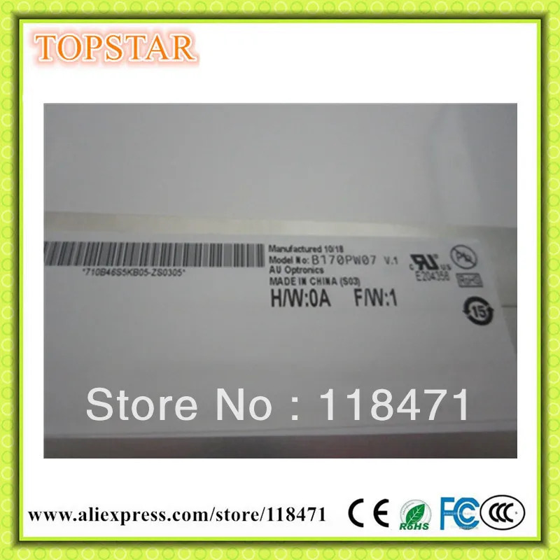 AUO A 등급 TFT LCDPanel B170PW07 V1 17.0 인치 a-Si