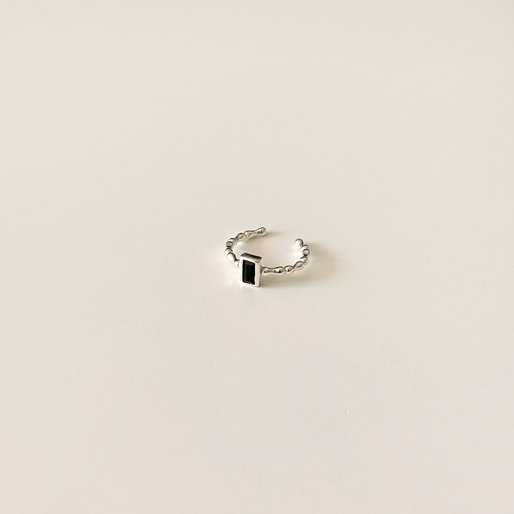 silver925 앤틱 사각 블랙 큐빅 이어커프 링 귀찌 귀안뚫는 귀걸이 실버925 이미지 6
