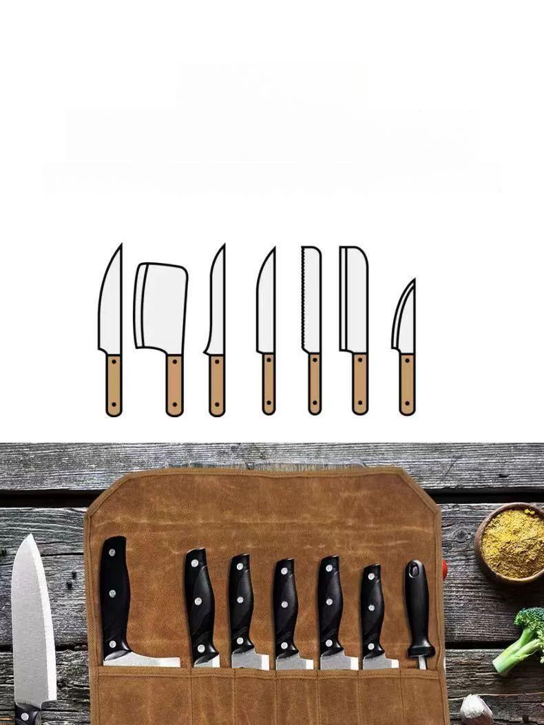 휴대용 칼집 칼세트 조리 도구 캔버스 정리함 롤백 주방 칼케이스 포켓 사시미칼 - 상세 이미지 4
