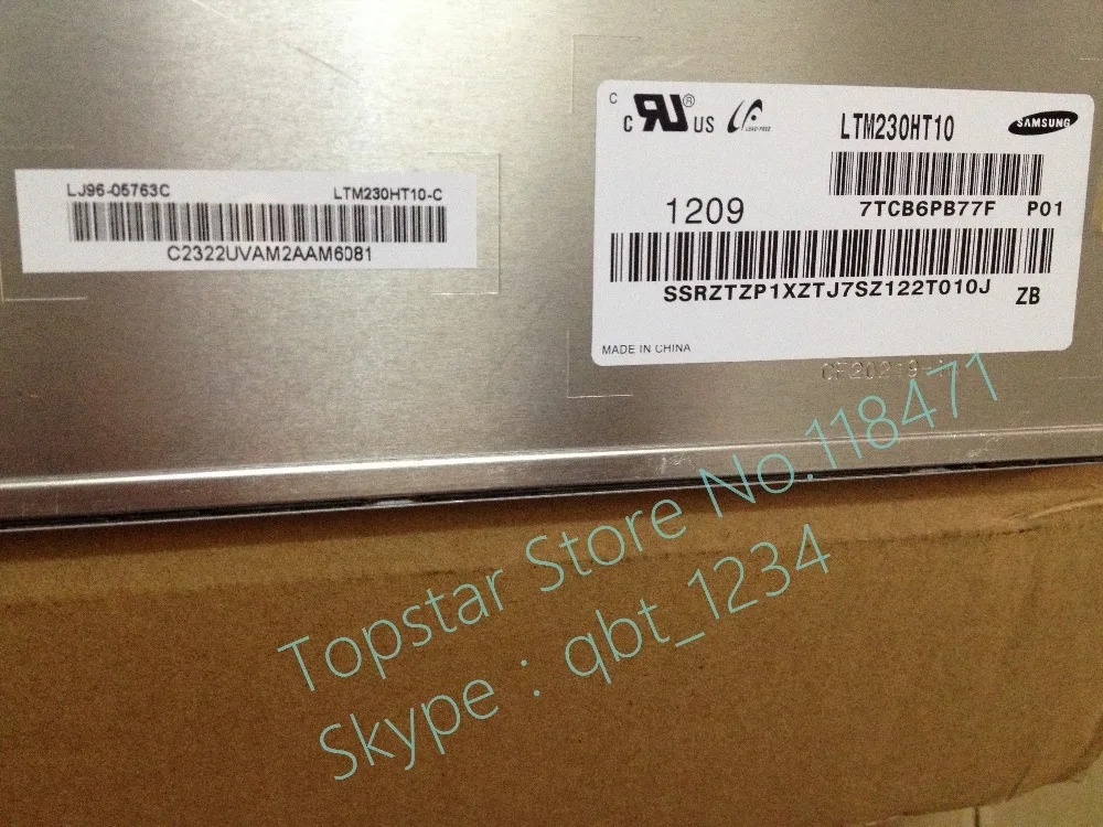 오리지널 LCD 패널 1920RGBx 1080 FHD LTM230HT10 23.0 인치