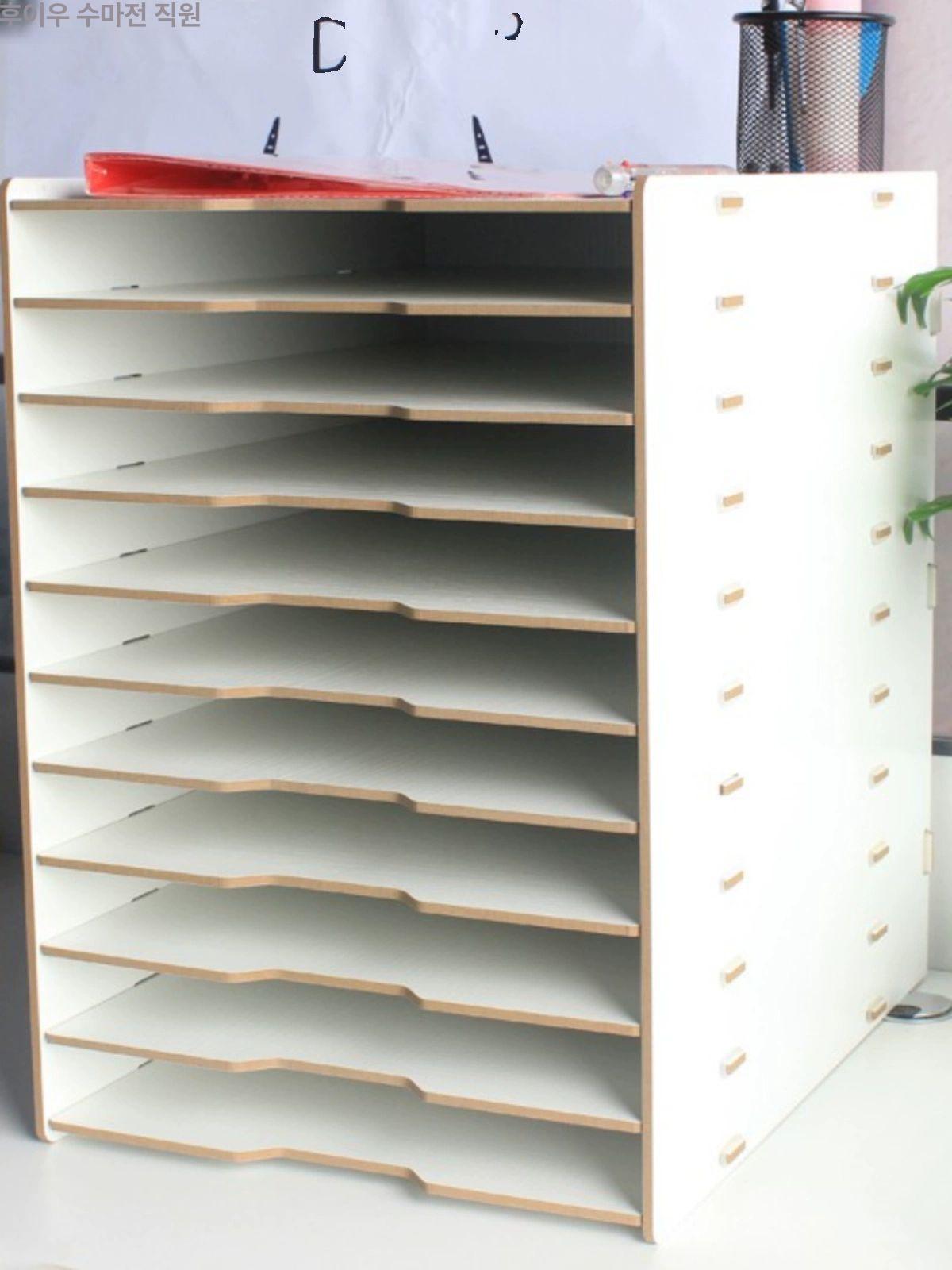 원목 보관함 정리함 서류함 수납함 지류 꽂이 수납장 오픈형 화일 문서함 서랍 오피스 - 상세 이미지 2