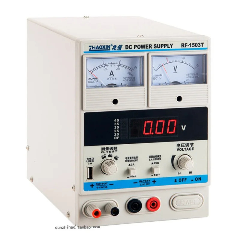 RF-1502T 선형 DC 조정 전원공급장치 USB 충전으로 휴대폰 수리 15V 2A