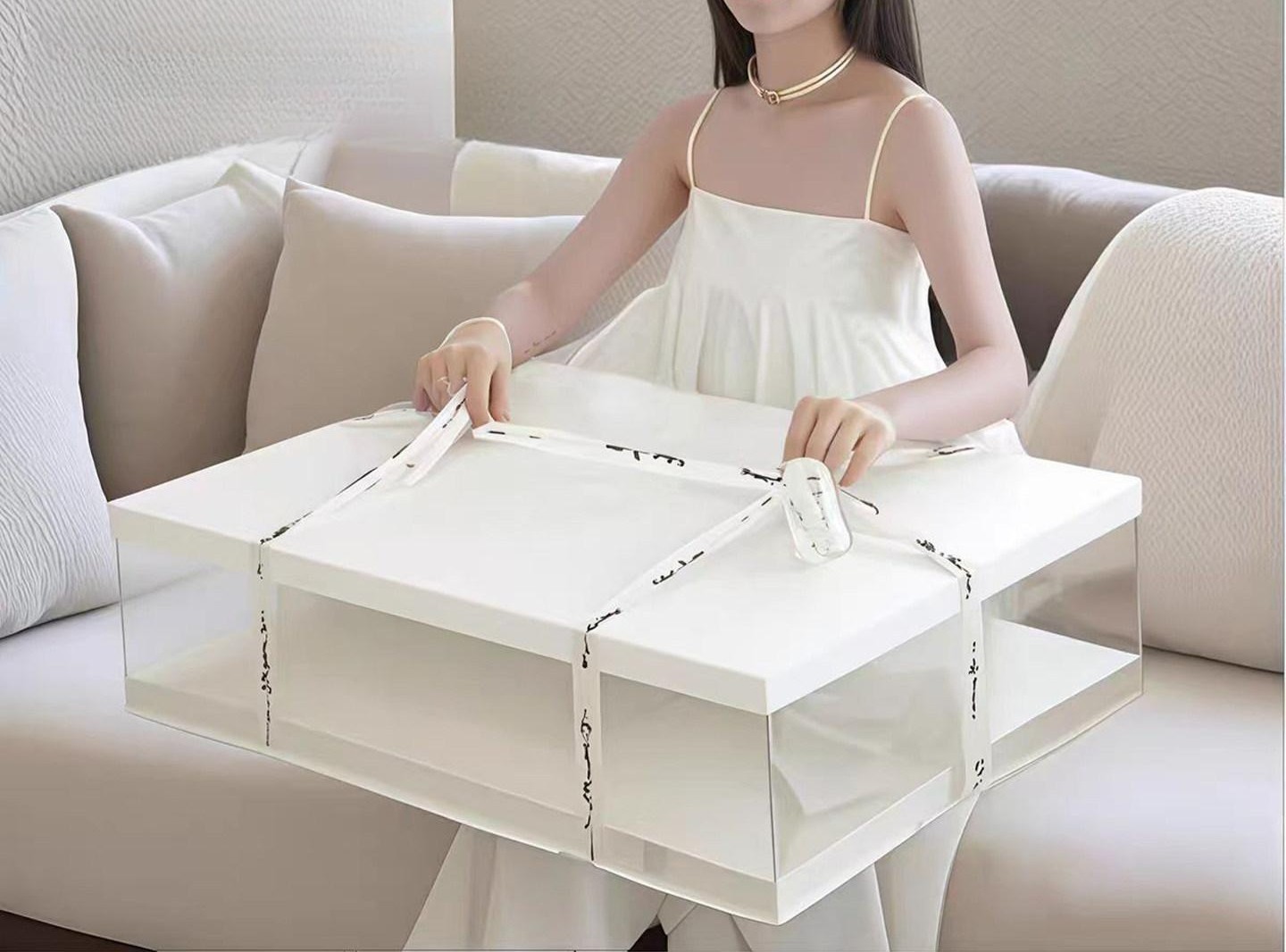 대형 케이크 상자 투명 디저트 베이커리 베이킹 세트 선물 포장박스 - 상세 이미지 2