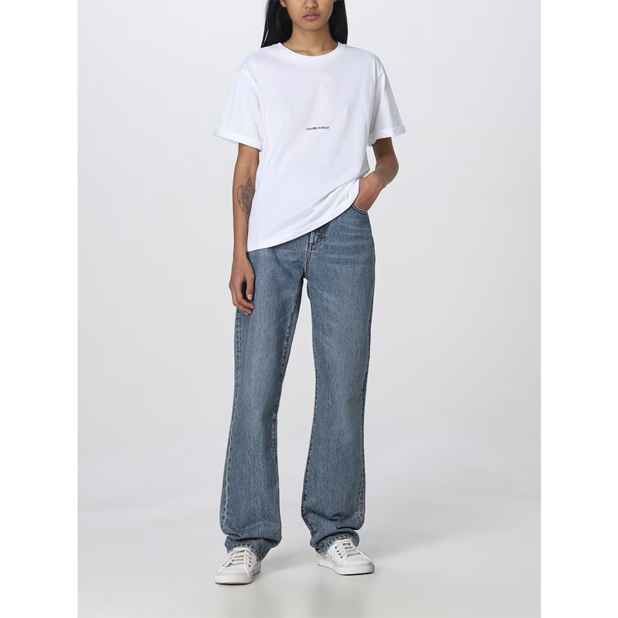 생로랑 여성 리브 고쉬 뱐팔 티셔츠 화이트 460876 YB2DQ 9000 이미지 7