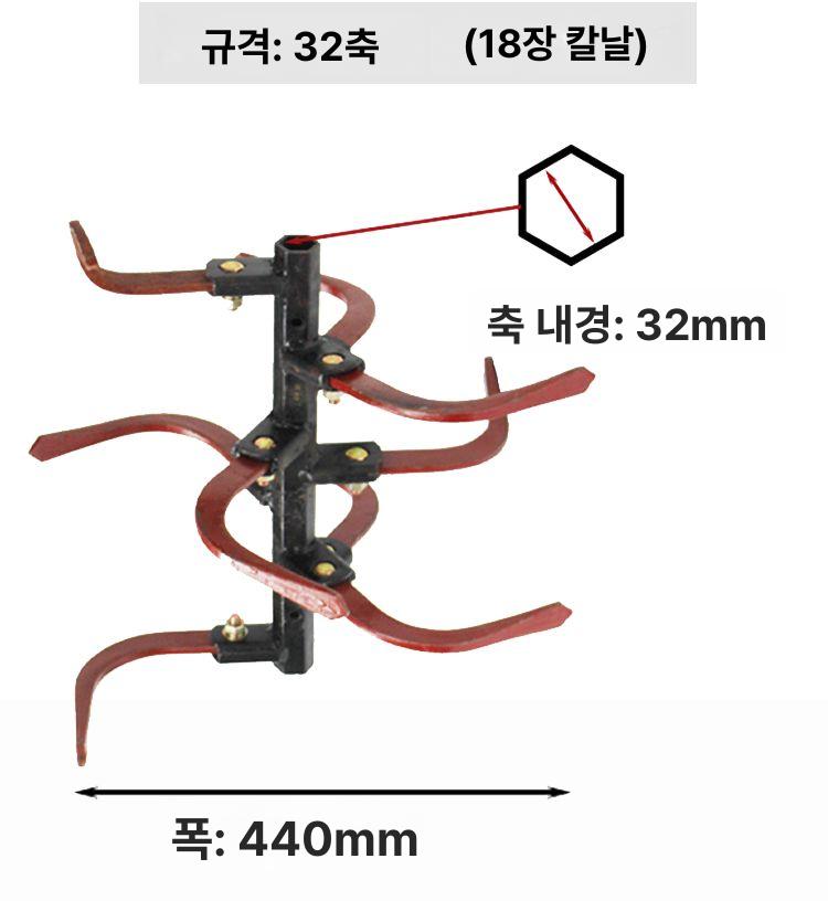 농업용 관리기 부품 로타리날 쟁기 두둑 밭갈이 배토기 관리날 교환식 교체용 농기구 - 상세 이미지 4