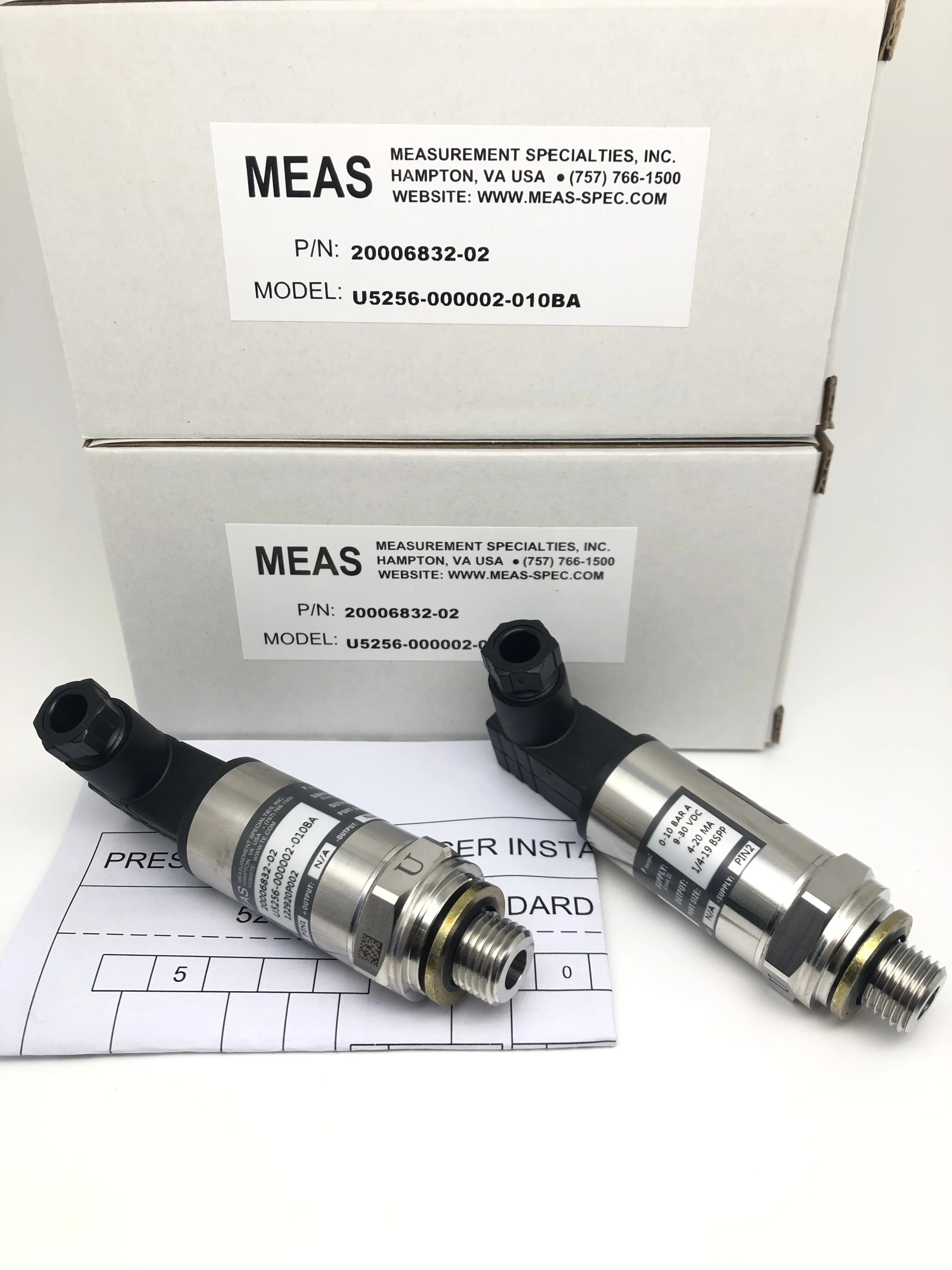 U5256-000002-010BA MEAS 산업등급 압력센서는 산업 자동화 시스템. 원본