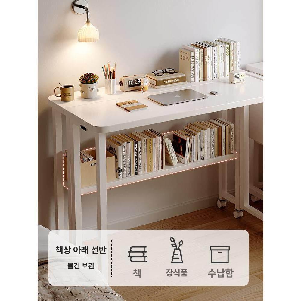 이동식 접이식책상 사이드테이블 탁자 컴퓨터 보조테이블 바퀴 접어서 침실 슬림협탁 - 상세 이미지 3