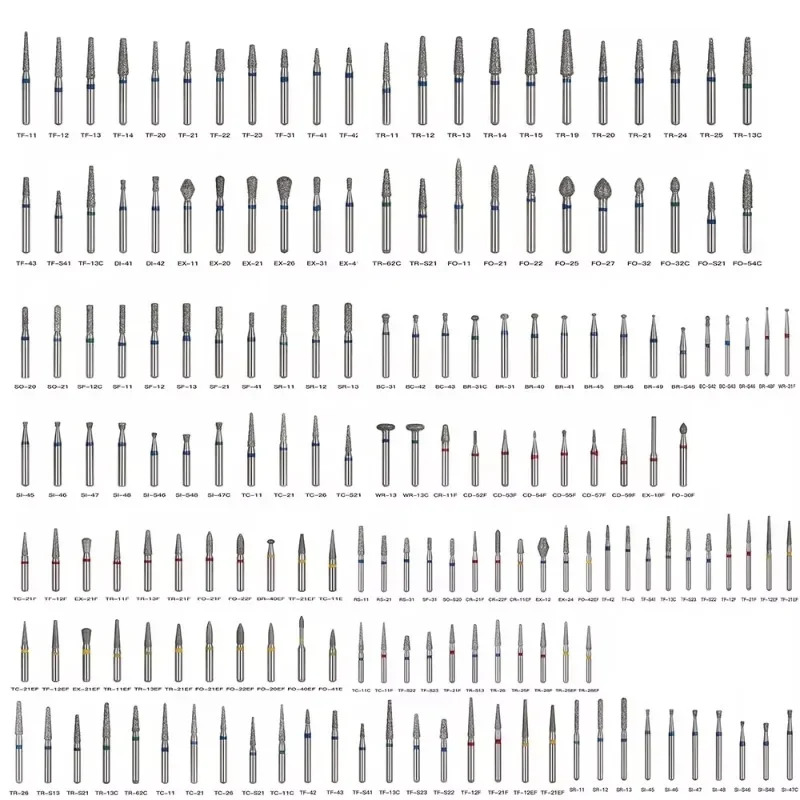 AZDENT 다이아몬드 버 공장 공급 키트 당 BR-31 TR-13 BR-41 BR-46 BR-40 BR-45