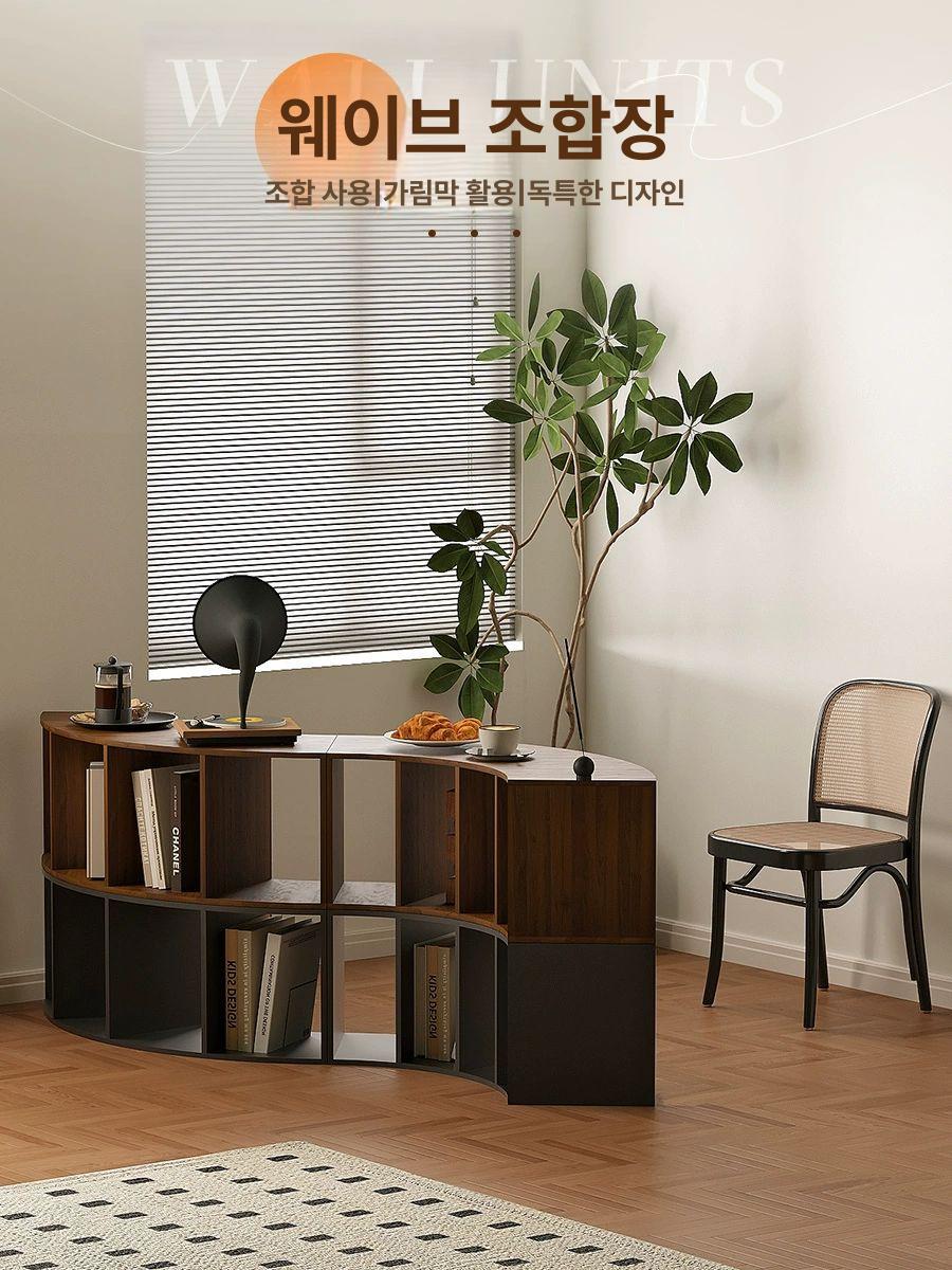 모서리 책장 부채꼴 슬림 공간활용 코너장 틈새장 조합장 - 상세 이미지 5
