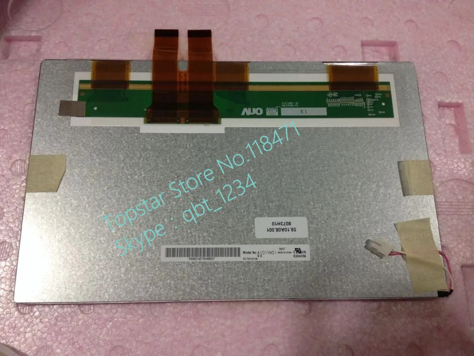 AUO 10.1 인치 TFT LCD 패널 디스플레이 화면 A101VW01 V3 WVGA 800RGBx480