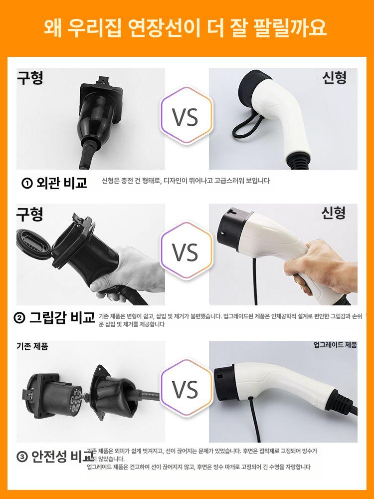 휴대용 연결 충전케이블 충전연장선 코드 커넥터 충전선 플러그 암수 - 상세 이미지 3