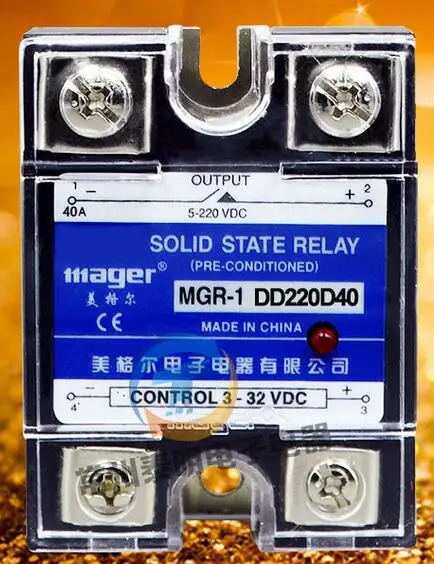 Mager 단상 SSR 솔리드 스테이트 릴레이 신 40A DC-DC DC 제어 MGR-1 DD220D40 5-220VDC