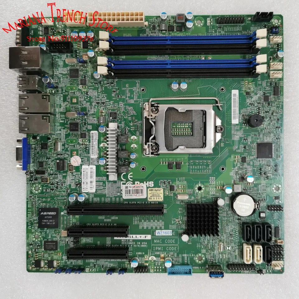 슈퍼마이크로 마더보드X10SLL -F LGA1150 E3-1200 v3/v4 4 세대 코어 i3 DDR3 i210T 듀얼 포트 GbE LAN