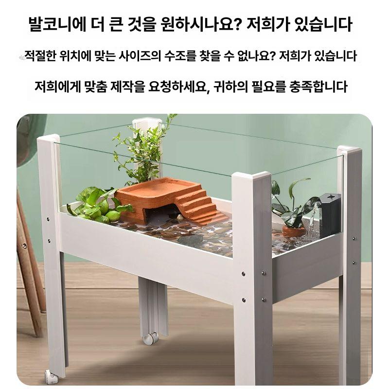 일체형 수조 구피 무환수 인테리어 바퀴 가정용 아크릴 세트 상자 직선형 - 상세 이미지 4