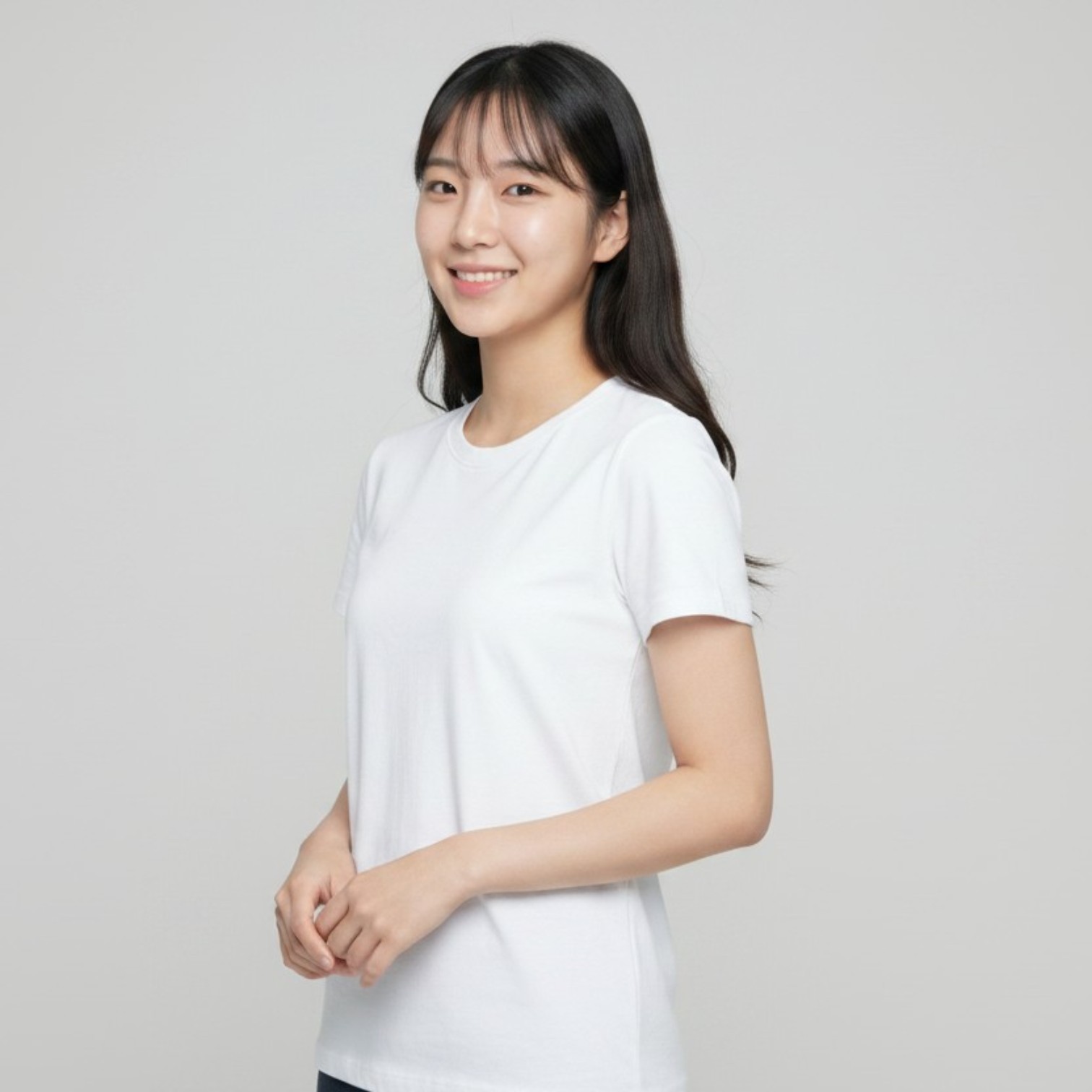 무지 반팔티 코마사 24수 면100% 13컬러 남녀공용 기본 라운드 해시태그 에센셜 - 상세 이미지 2