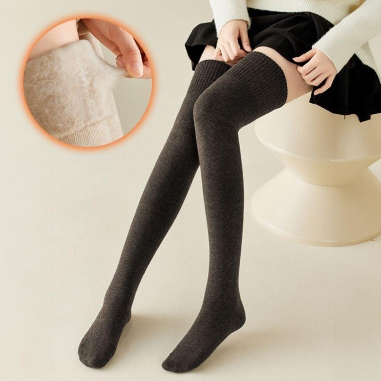 여성 니삭스 다리 워머 롱부츠 무릎 양말 기모 하이삭스 3컬러 패션 오버 겨울 니하 - 상품 이미지
