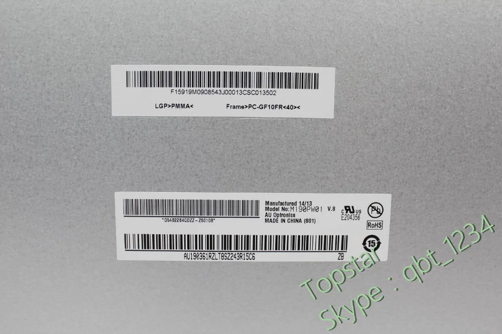 MaiTongDa-19.0 인치 TFT LCD 패널 M190PW01 V8 V.8 1440 RGB x 900 WXGA WLED 디스플레이 LVDS 스크린 2 채널 8 비트