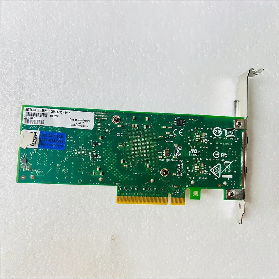 X710 듀얼 포트광섬유 네트워크 카드 10G SFP X710-DA2기가비트