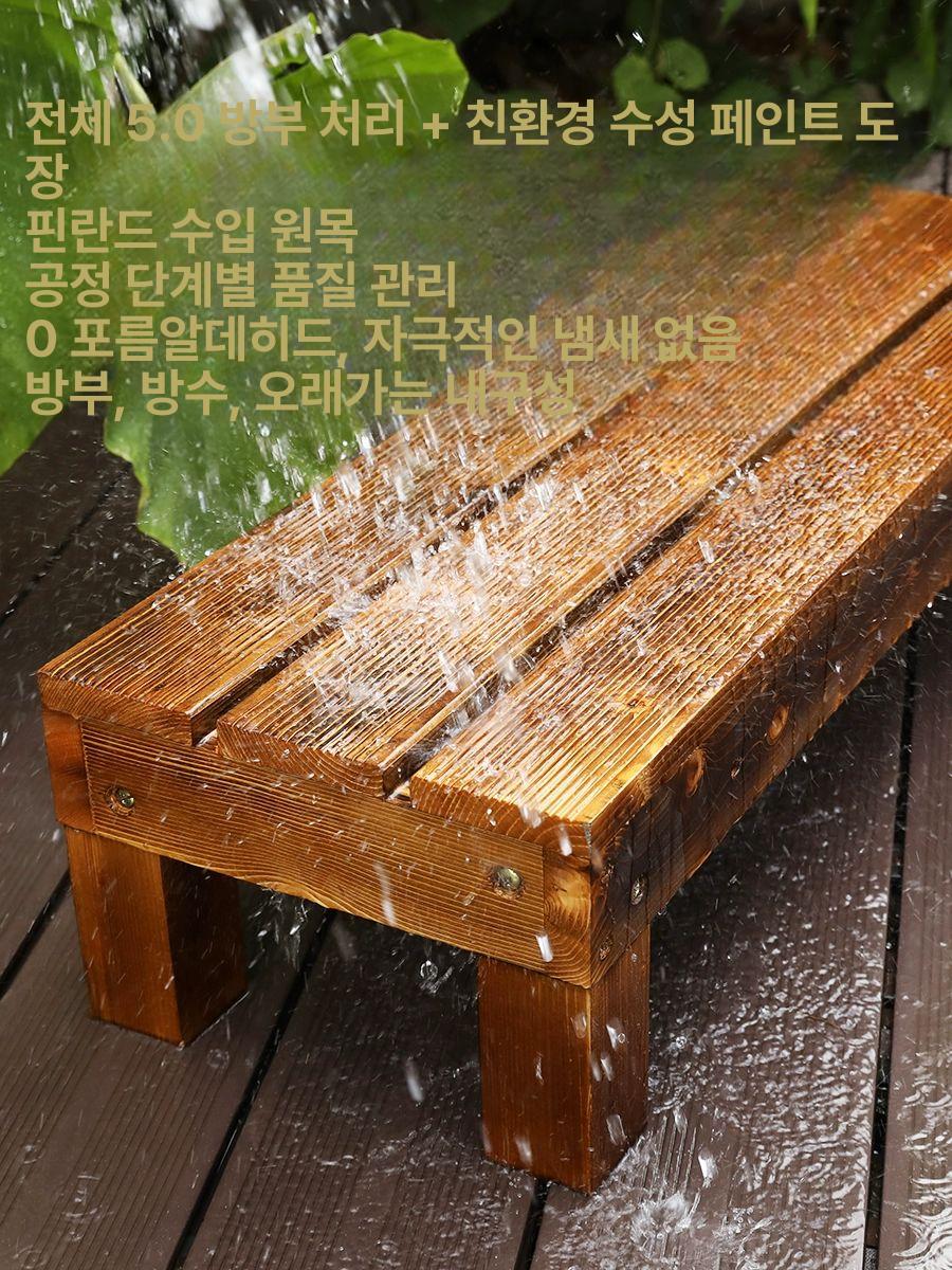접이식 방부목계단 나무 간이 디딤판 높이 층계 스툴 입구 발받침 받침대 깊이 데크 - 상세 이미지 2