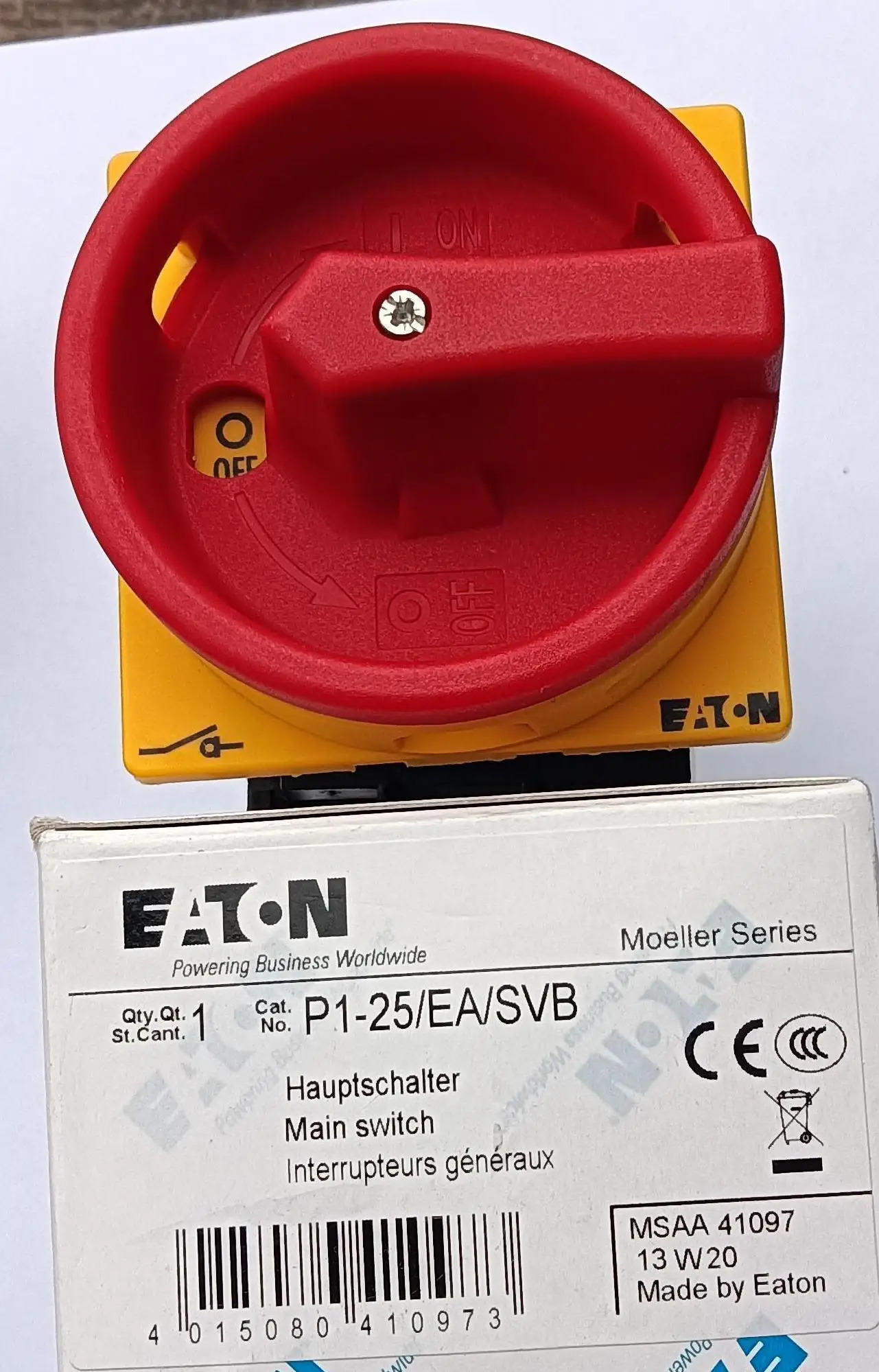 원본 Eaton P1-25/EA/SVB 부하 절연 스위치