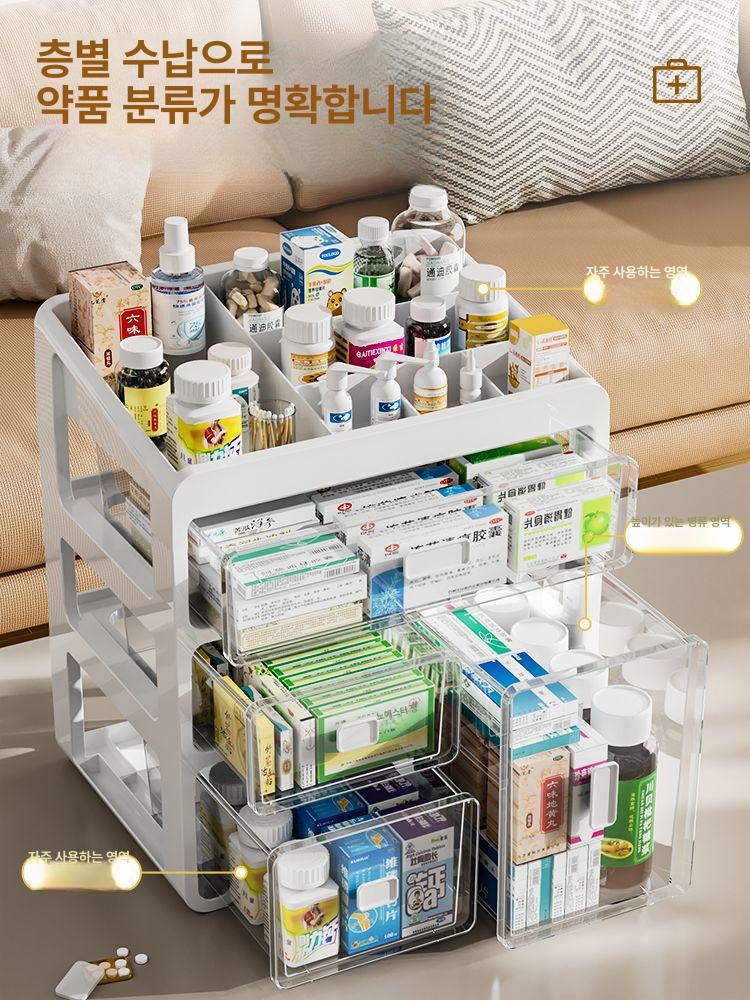 서랍장 미니수납장 빈티지 거실 정리함 탁상형 엔틱 안방 틈새 탁상용 수납함 - 상세 이미지 2