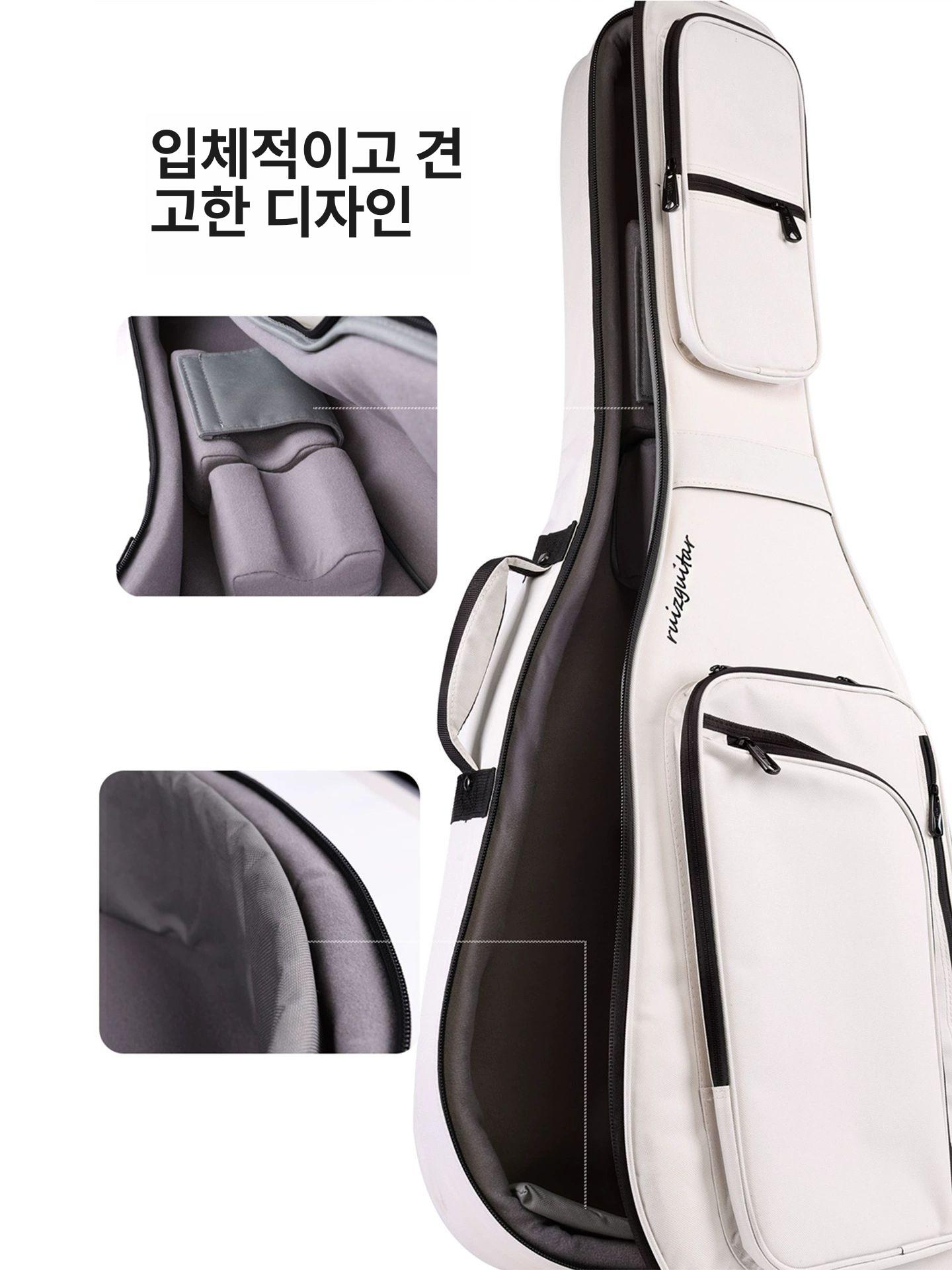 범용 기타가방 케이스 방수 일렉트릭기타 악기 포크 피아노 통기타 부품 어깨 하드 - 상세 이미지 2