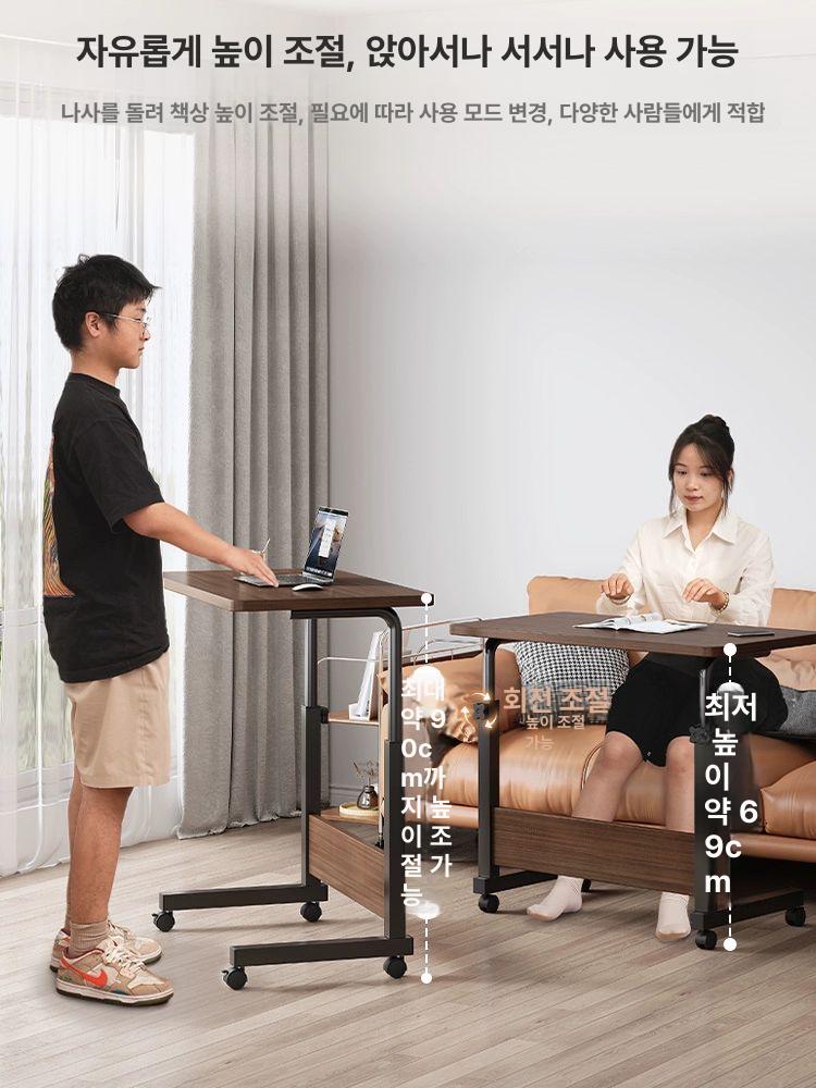 1인용 책상 작은 원룸 대학생 공부 침실 컴퓨터 간이 업무용 기숙사 일자형 공간활용 - 상세 이미지 4