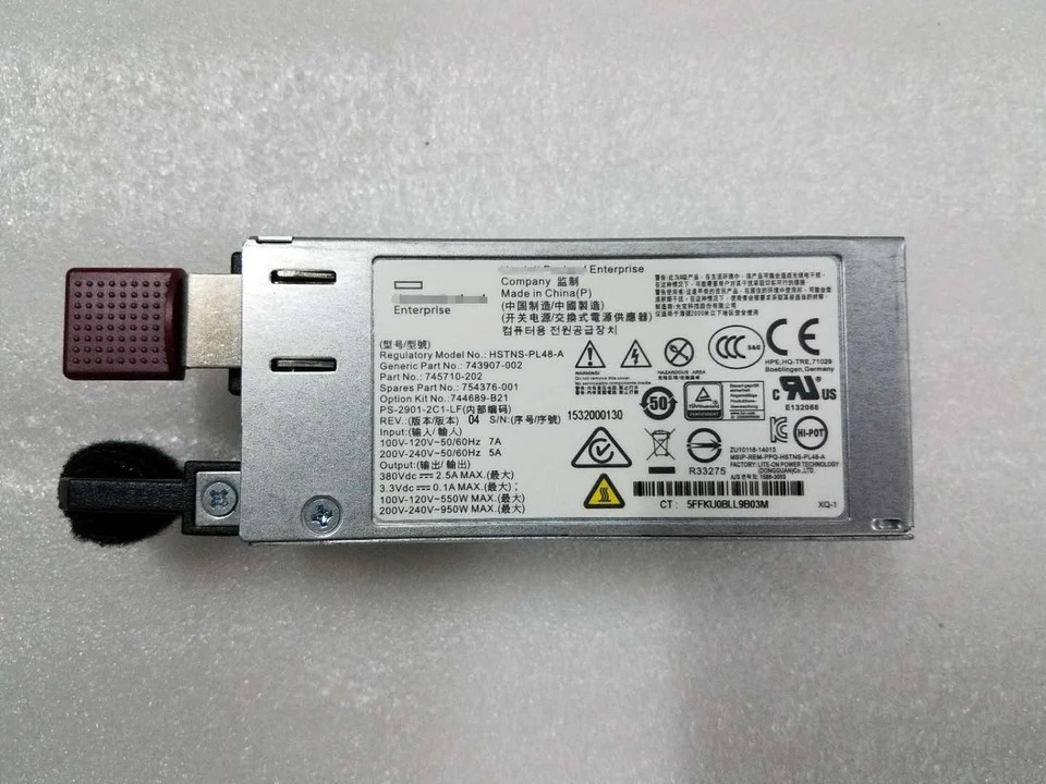 hp호환 HSTNS-PL48-A 전원 공급 모듈 ML150 G9 DL180 DL160 743907-002 745710-202 754376-001 550W 950W
