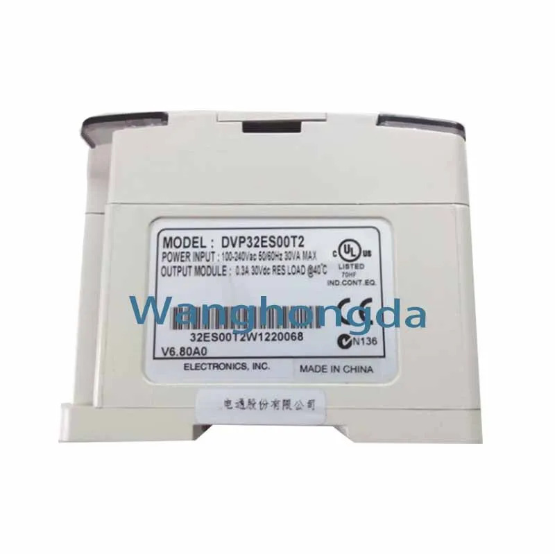 오리지널 트랜지스터 출력 포장 DVP32ES00T2 PLC 100-240VAC 16DI 16DO 신