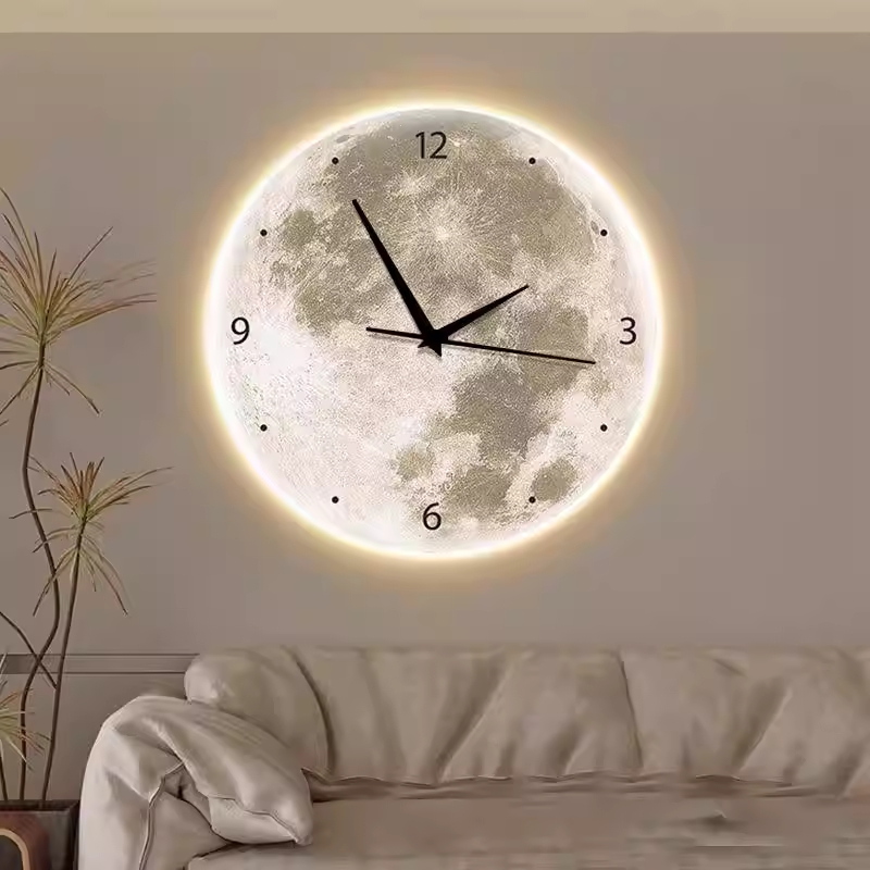 달 벽시계 날짜 이사개업 LED 집들이 선물 아날로그 40cm - 상세 이미지 3